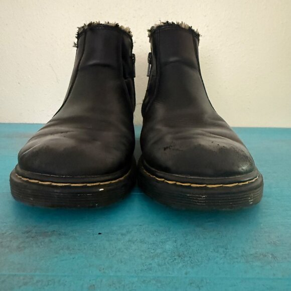 Dr. Martens Kids 2976 Leonore Y Boots Black Smooth Finish Leopard Size 3 - Picture 3 of 10